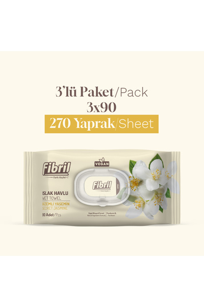 Fibril Mysterious Jasmine Scented Wet Towels 3 Pack 270 Sheets