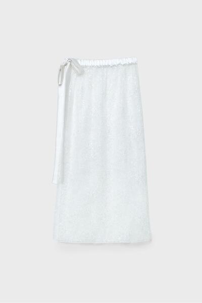 Stradivarius Lace pareo skirt