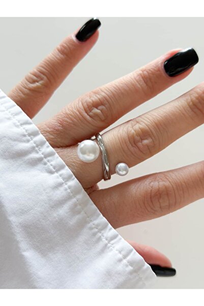 CHARMLUCKY خاتم لولبي من اللؤلؤ (قابل للتعديل)