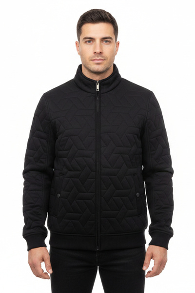 Teverler Siyah Günlük Erkek Mont