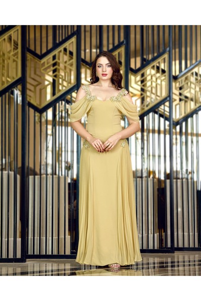 Opera Fashion A royal, elegant Eid dress adorned with crystals in a stylish d...