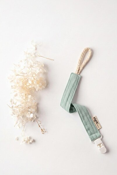 Cigit Baby cotton pacifier holder 23 cm mint green