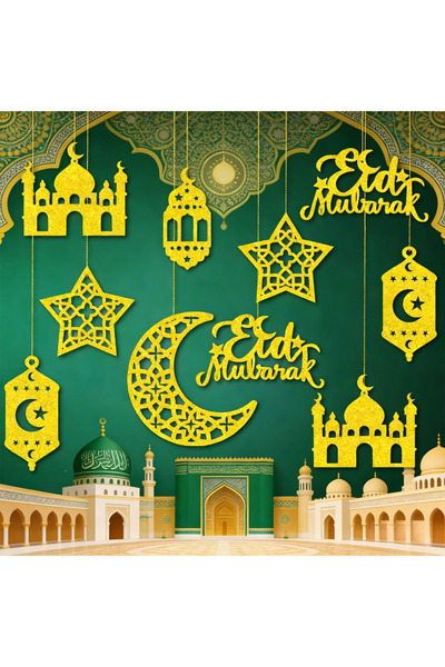 Generic 10-piece Ramadan Moon Pendant, Ramadan decorations for Eid breakfast ...