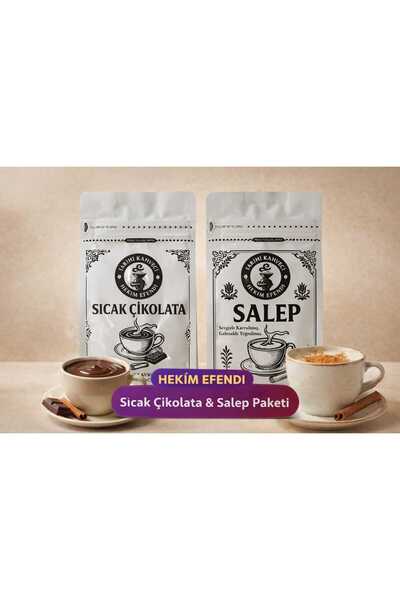 HEKİM EFENDİ Sıcak Çikolata + Salep (Sahlep ) 2 'li Fırsat Paketi 200 Gr