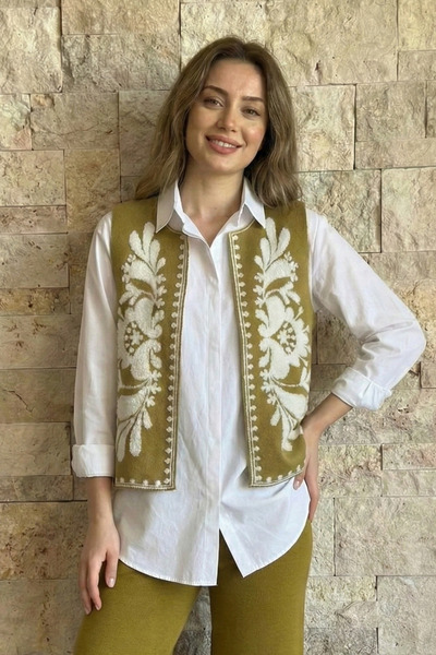 Hatun Atila Візерунковий трикотажний жилет з шардоном