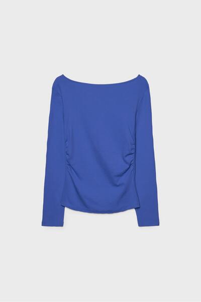 Stradivarius Long sleeve T-shirt with gathering