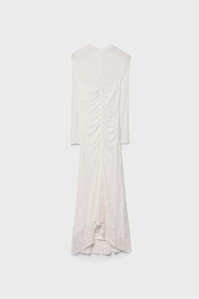 Stradivarius Lace long sleeve midi dress
