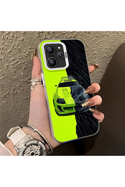 Hontinga حافظة صلبة رفيعة مضادة للسقوط بنمط لامبو متوافقة مع هاتف Redmi 12 4G