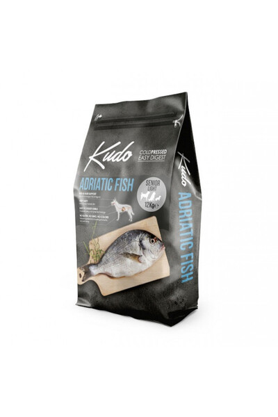 Kudo Senior, Light - Hrană uscată, presată la rece - Pește - 12 kg