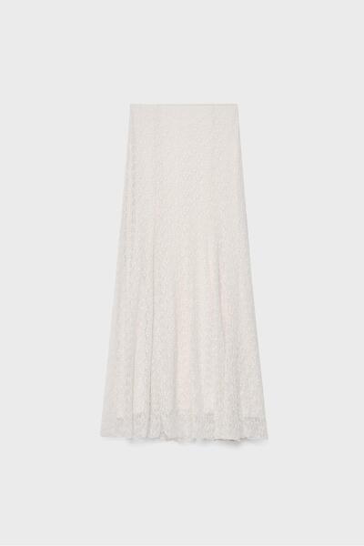 Stradivarius Lace midi skirt