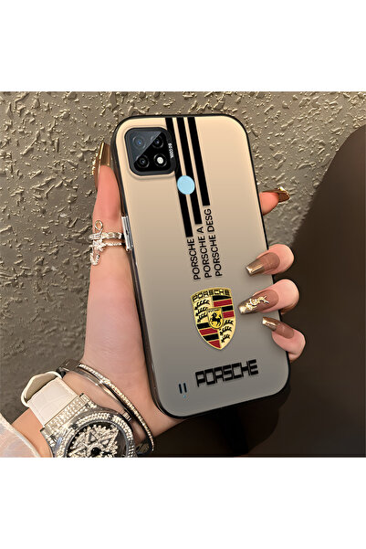 Hontinga حافظة صلبة رفيعة مضادة للسقوط بنمط شارة السيارة متوافقة مع هاتف Real...