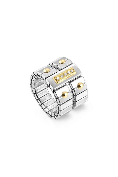 NOMİNATİON İkili Yüzük 18K Gold Paslanmaz Çelik Zirkon Taşlı Gold GOLD