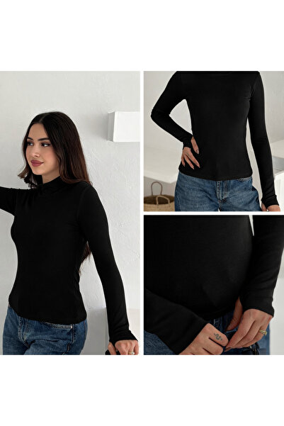 Paraf style Mock Neck Cashmere Textured Ultra Light Blouse