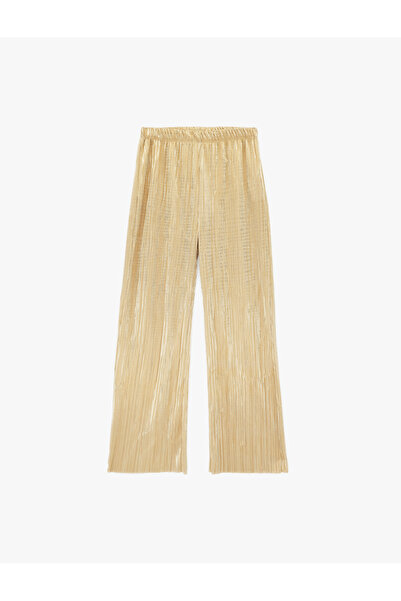 Koton talie înaltă Pantaloni strălucitori cu pliuri și picior larg