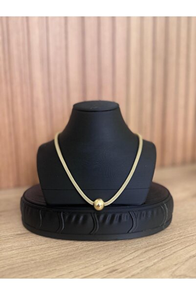 Çelik Küre Detaylı Hasır Zincir Kolye