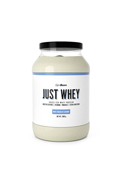 GymBeam Proteine ​​Just Whey, 2000 g, ciocolată albă cu nucă de cocos