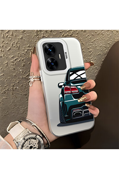 Hontinga حافظة صلبة رفيعة مضادة للسقوط بنمط السيارة متوافقة مع هاتف Realme C55