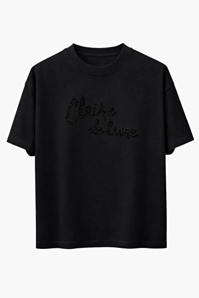 Amia&Co. Tricou de damă, 100% bumbac, negru, cu mânecă scurtă, decolteu tip c...