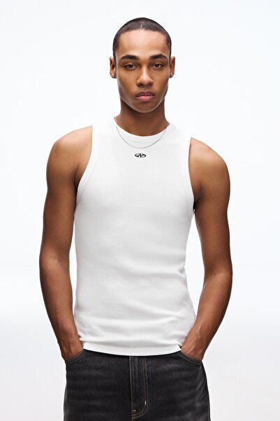 Bershka Gofre kumaş baskılı askılı tişört