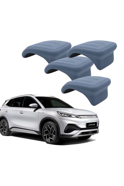 BYD Atto 3 Kapı Açma Koruyucu Silikon Ped Seti - Mavi (4 Adet)
