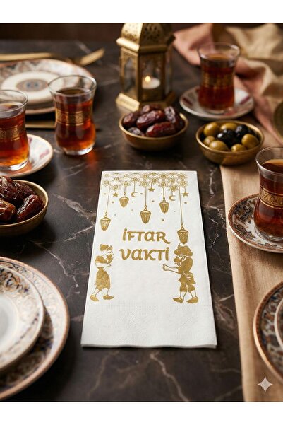 Lilya Home 1 Adet İftar Vakti Konuşan Sunumluk Dekor Motto Peçete ( Iftar Vak...