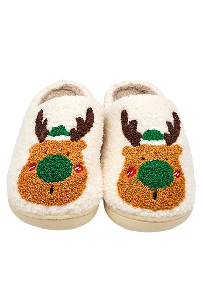 Other Women's Christmas Slippers Warm Home Slippers with Reindeer Size 37-38