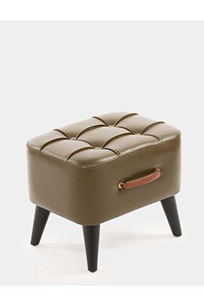 Maisonord Ottocase Nostaljik El Yapımı Kapitone Deri Puf - Haki