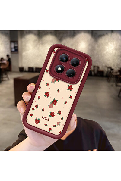 Hontinga غطاء هاتف من السيليكون مقاوم للصدمات بلون وردي داكن متوافق مع ريدمي ...