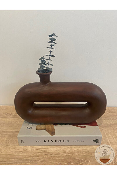 DygArtHome مزهرية سيراميك مسطحة (20x31 سم)