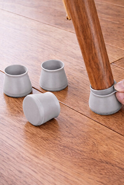 Porselen Diyarı 12 Adet Silikon Masa Sandalye Kaydırmaz Koltuk Zemin Koruyucu...