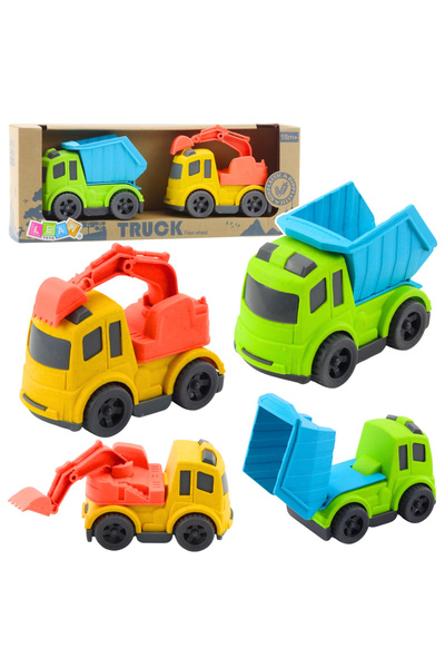 Three top online Construction Vehicle Set Cars Truck Dumper Excavator BIO Pla...