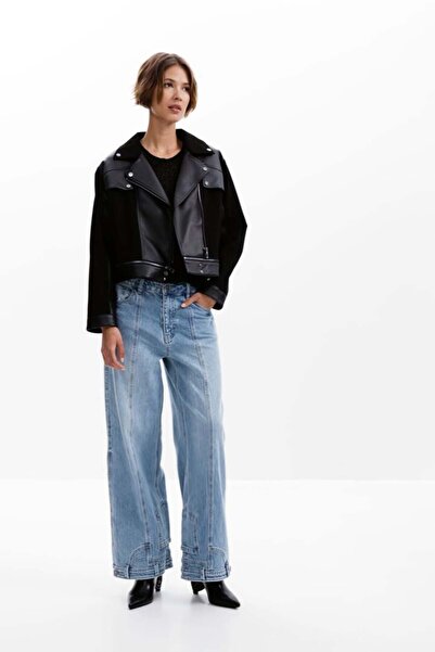 Desigual Μπουφάν από συνθετικό δέρμα σε συνδυασμό