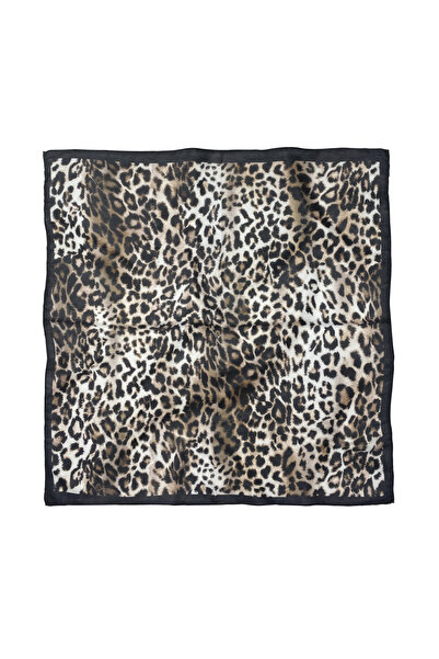 Sultan İpek Cotton Polyester Leopard Patterned Scarf / Bandana 60X60Cm