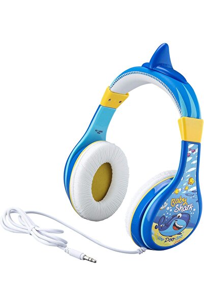 ekids KIDdesigns Baby Shark Wired Headphones - Built in Volume Limiting Featu...