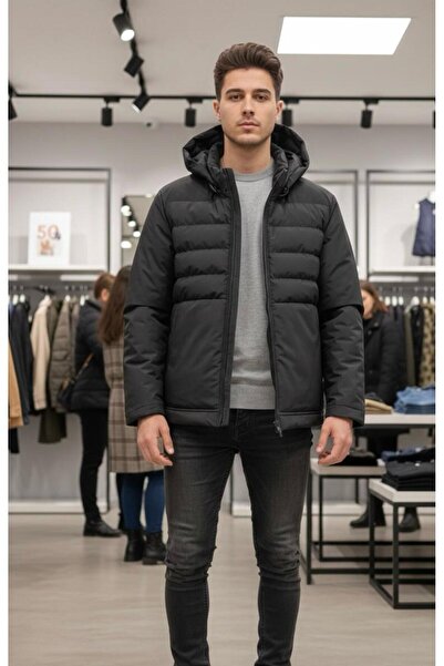 PIQUE Чоловічий куртка водовідштовхувальний знімний капюшон чорний