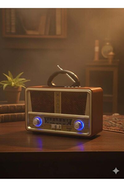 TelkurTeknoloji M-112BT Nostaljik Radyo Görünümlü LED Işıklı Bluetooth,Hafıza...