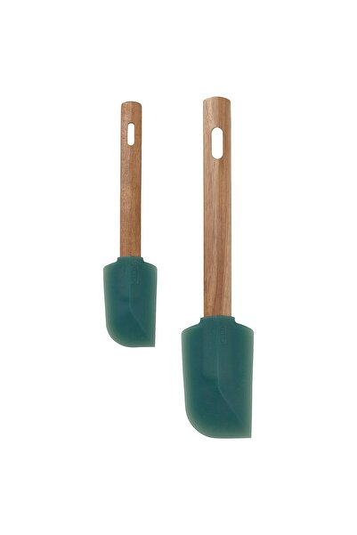 IKEA Spatulă BÄCKRÖDING, set 2 bucăți, lemn/verde închis-gri
