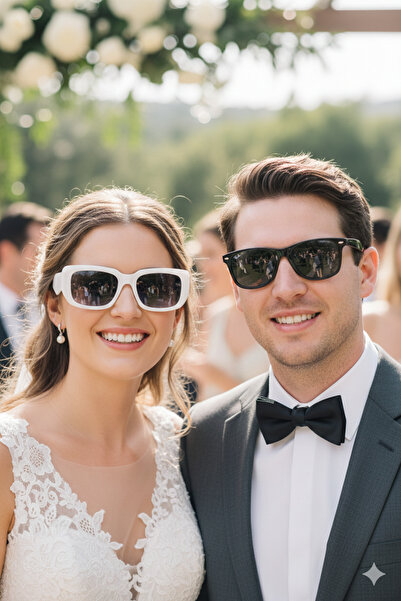 Kinary Bride and Groom Glasses Set – Black and White Concept – Wedding & Bach...