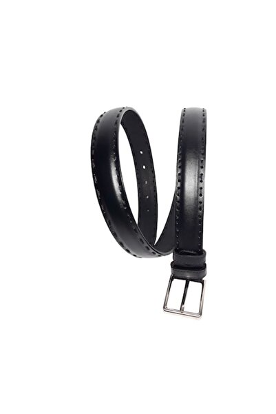 L-line fashion Curea din piele bărbătească, neagră, 110 cm