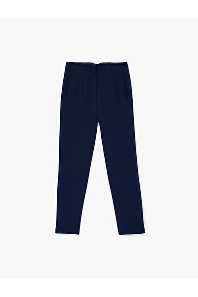 Koton بنطلون قماش السجائر ذو الخصر العالي مع جيوب