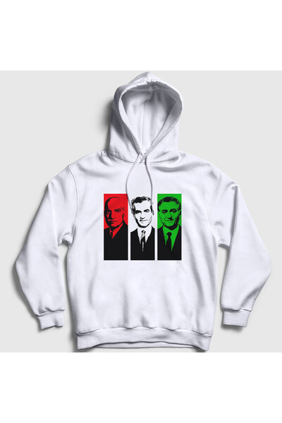 Presmono Unisex White Pahlavi Kings of Iran Iran K Hooded Sweatshirt 593873Tt