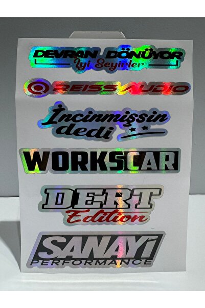 vizyon360dijital Hologram Kart Araba Arka Cam Yazıları 1 Adet Hologramlı Yeni...