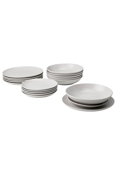 IKEA FÄRGKLAR Service 18 pieces, matte gray