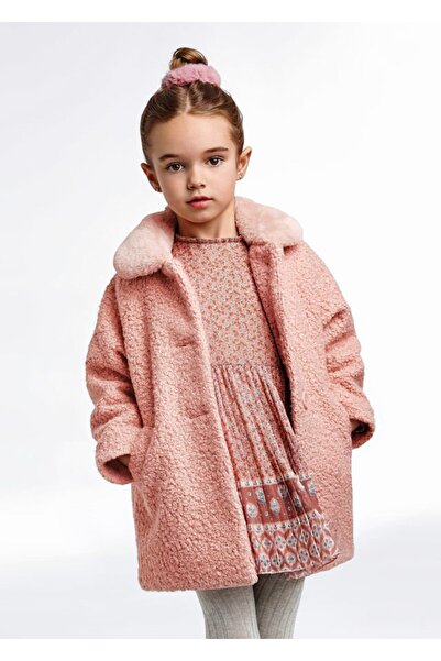 MAYORAL Kız Çocuk Kürk Yakalı Rosado Kaşe Kaban