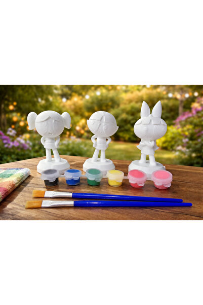 Razmo Sevimli Güçlü Kızlar Serisi + 10cm Powerpuffgirls– Boyanabilir 3D Figür...
