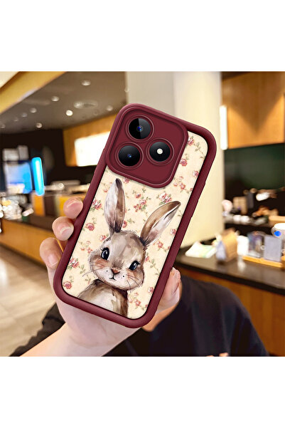 Hontinga حافظة هاتف من مادة السيليكون مقاومة للصدمات باللون الأحمر الوردي متو...