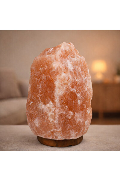 PROCART Lampă cu sare de Himalaya, suport din lemn, întrerupător, greutate 10...