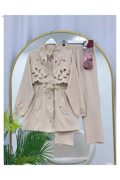 YEDİLALE Workwear Covered Dichyaka Tunic Pants Two-Piece Set [Excluding Shawl]