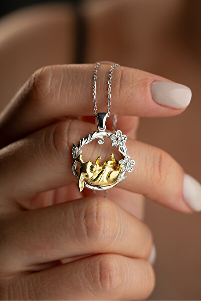 Silvano Jewelry 925 Ayar Gümüş Çiçekli Tavşan Kolye