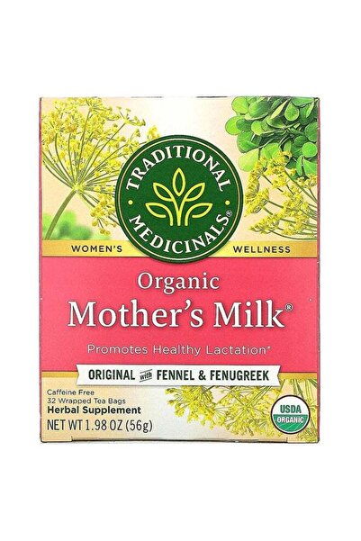 TRADITIONAL MEDICINALS Mothers Milk Naturally Herbal Tea - 32 Wrapped Teabags